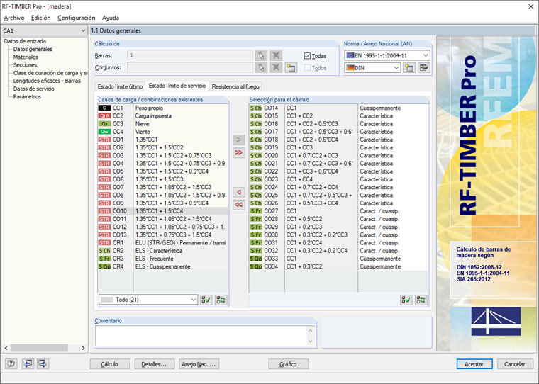 Zuordnung der Bemessungssituation für den Grenzzustand der Gebrauchstauglichkeit