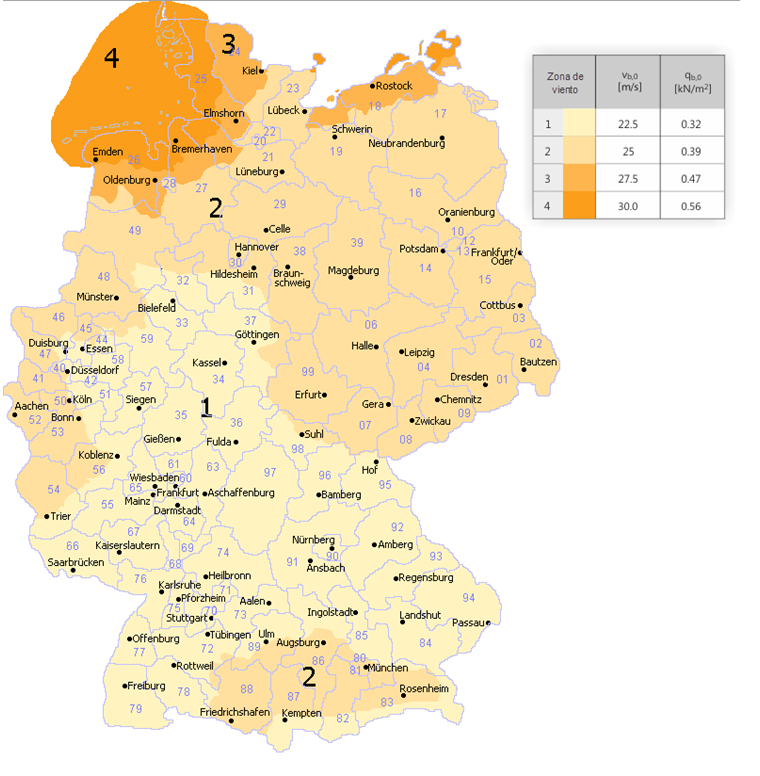 Zonas de viento en Alemania