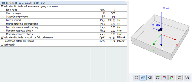Esfuerzos en apoyos determinantes de CO4