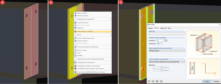 Fertige Bohrungsöffnungen und Anlegen des Kontaktvolumens