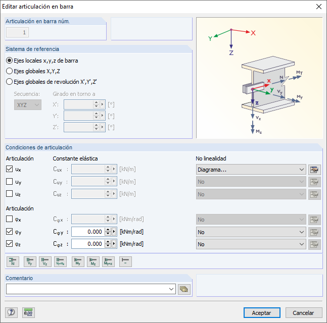 Festlegung der Gelenkbedingungen