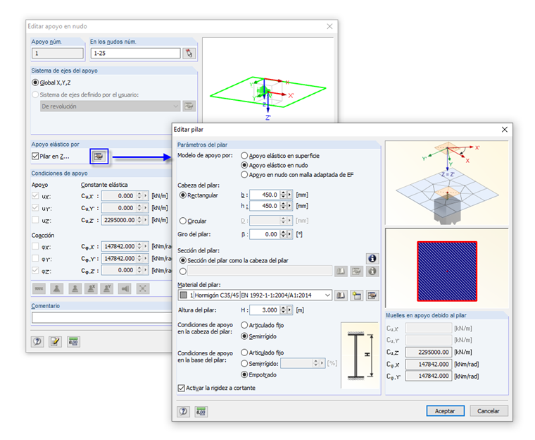 Determinación de la rigidez elástica de los pilares
