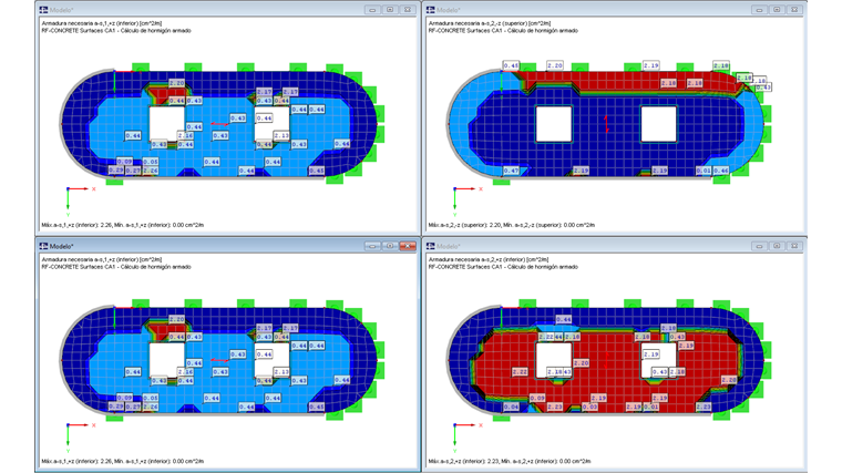 Ergebnis: Bewehrungsrichtung mit der Hauptzugkraft im betrachteten Element