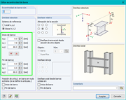 Definición de la excentricidad de barra en la viga