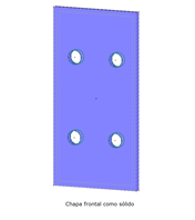 Chapa frontal como sólido