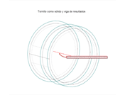 Tornillo como sólido y viga de resultados