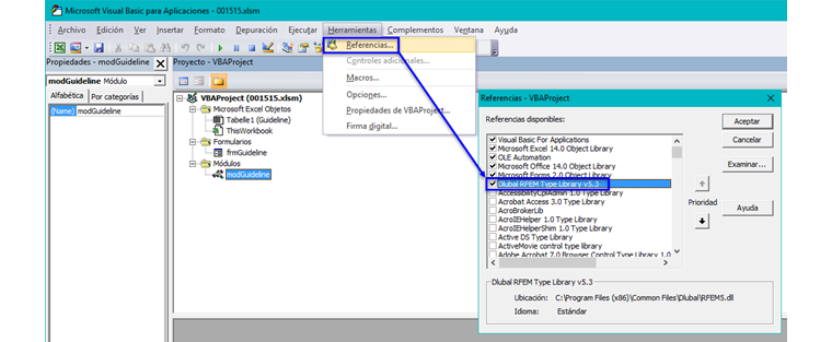 Integración del tipo de b¡blioteca Dlubal RFEM