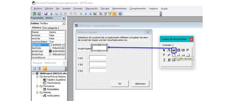 Ventana de datos de entrada