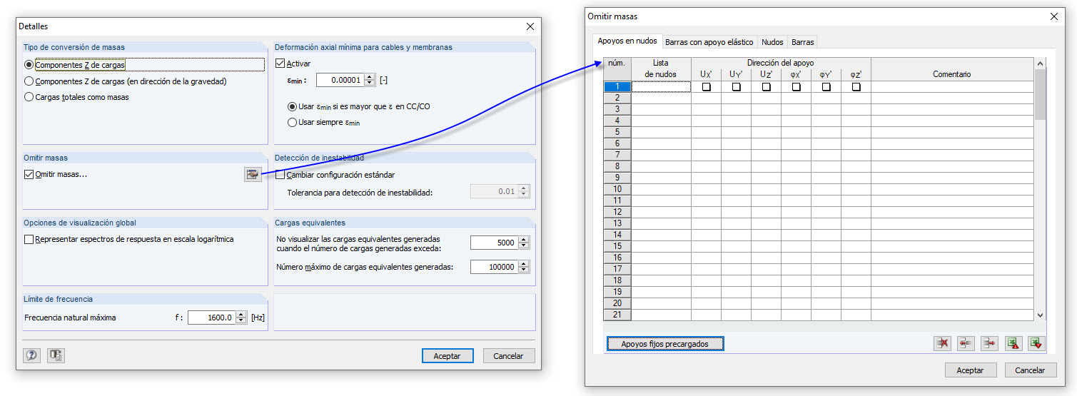 Configuración de detalles en DYNAM Pro
