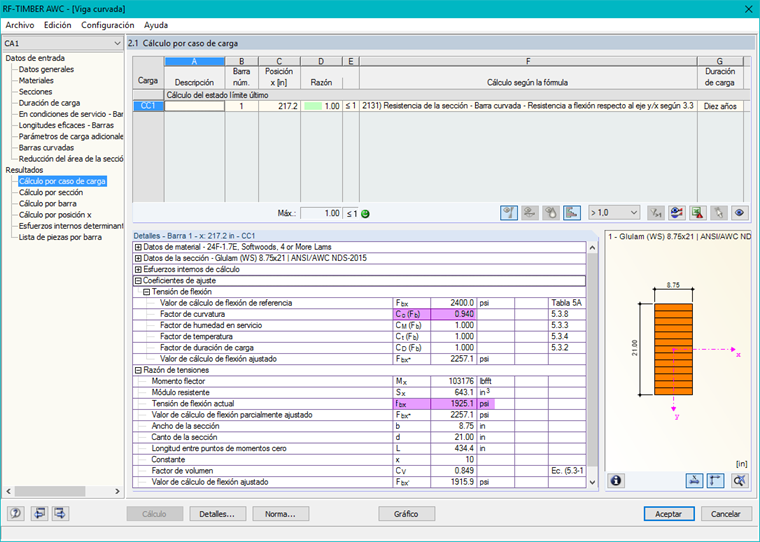 Evaluación en RF-/TIMBER AWC