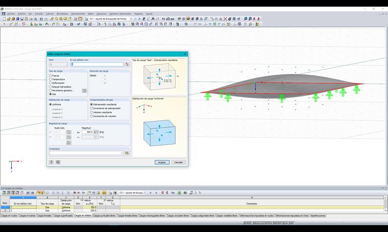 Comportamiento del gas en el volumen de gas