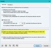 Activación de los esfuerzos internos medios en RF-CONCRETE Surfaces