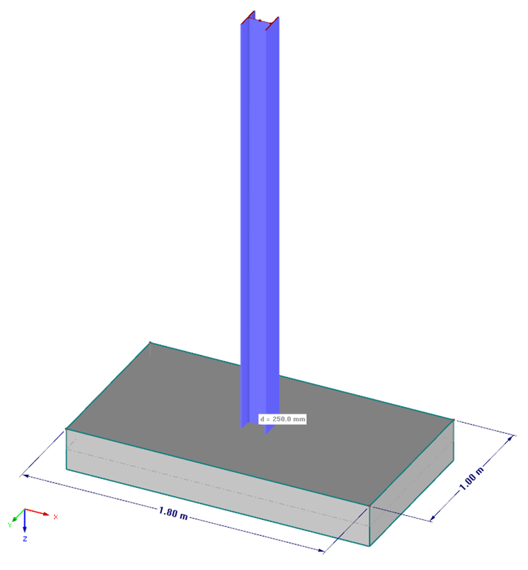 Dimensiones de la losa de cimentación RFEM