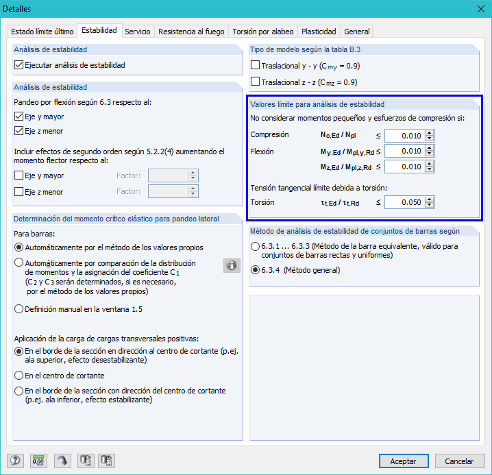 Festlegung der 'Grenzwerte für den Stabilitätsnachweis'