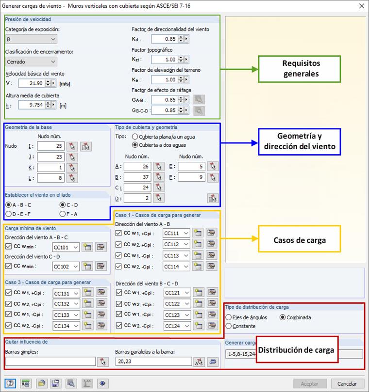Dialog 'Windlasten nach ASCE/SEI 7-16 generieren'