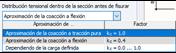 Selección para la distribución de tensiones, coeficiente kc