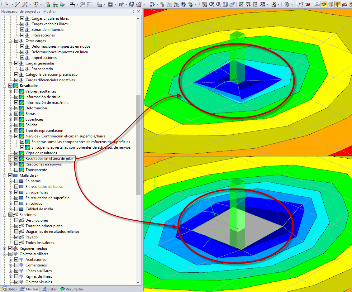 Ergebnis innerhalb Stütze