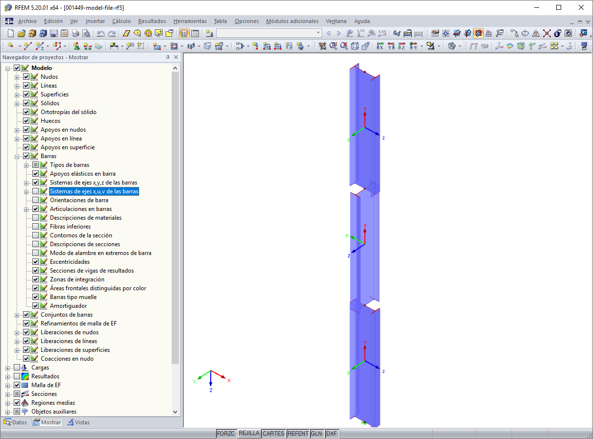Cambio de ejes de barras