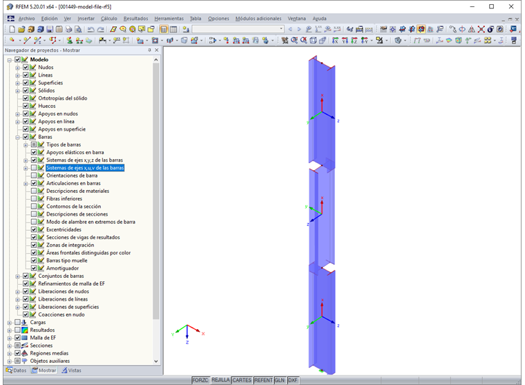 Cambio de ejes de barras
