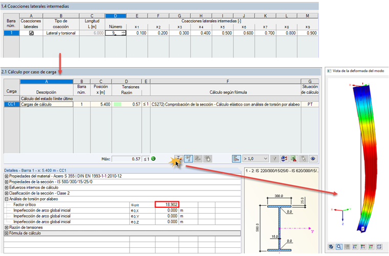 Primera deformada del modo