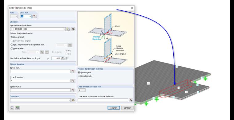 Definition einer Linienfreigabe mit den nichtlinearen Isokorb®-Eigenschaften