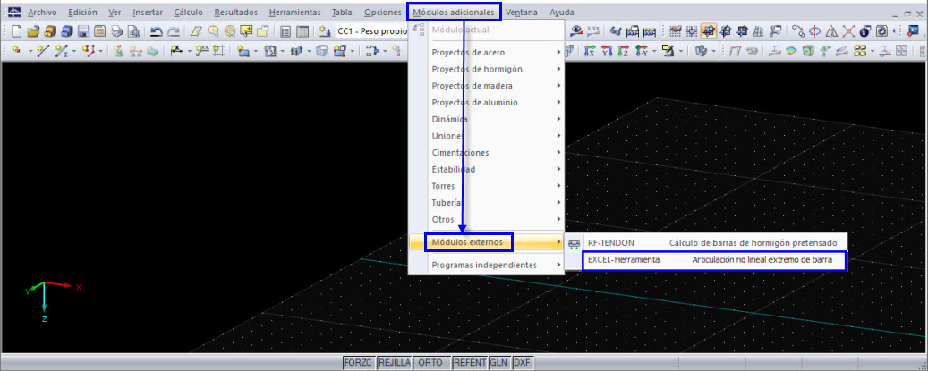 Herramienta EXCEL de creación propia en RFEM