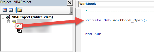 Subrutina Workbook_Open in Workbook