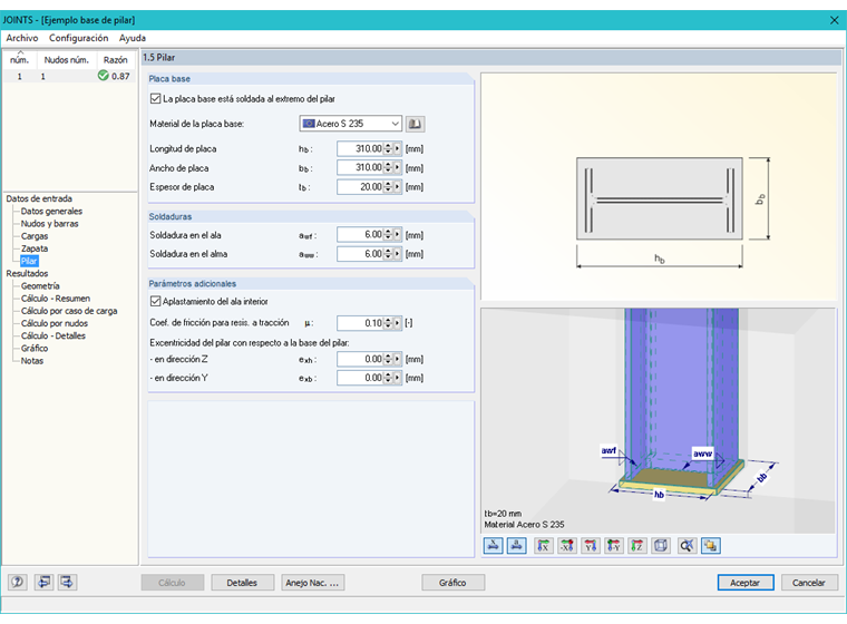 Ventana 1.5 Pilar en RF-/JOINTS
