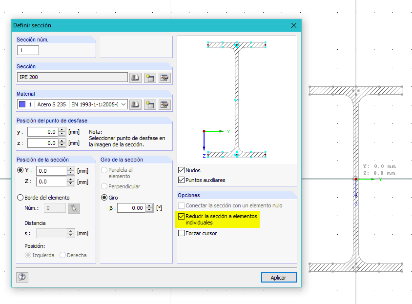 Introducción de la sección desde la biblioteca
