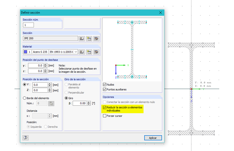 Introducción de la sección desde la biblioteca
