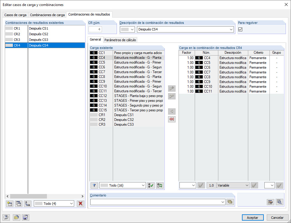 Combinación de resultados