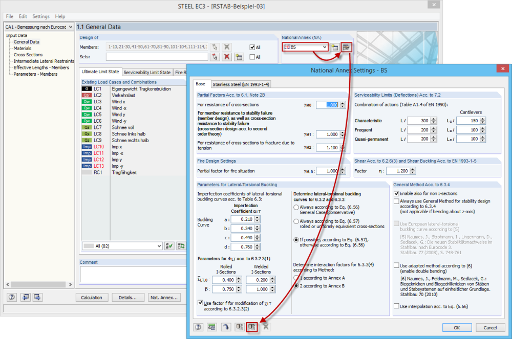 Setzen eines nationalen Anhangs als Standard