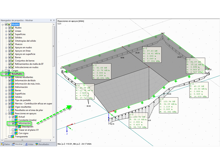 Visualización de información adicional para apoyos en línea