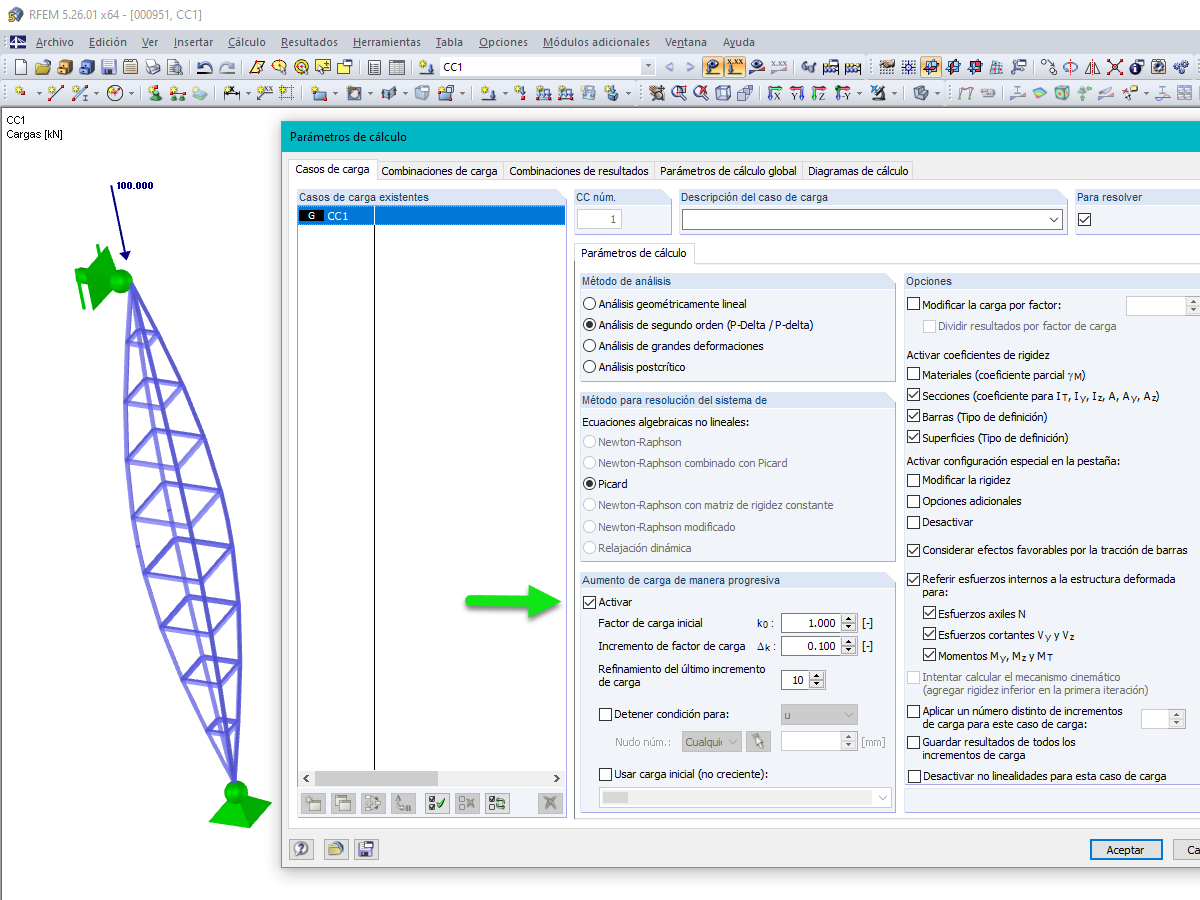 Aumento de carga de manera progresiva