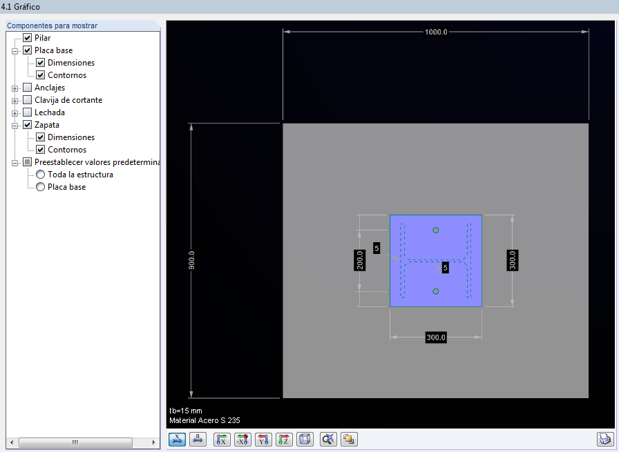 Opciones de muestra para gráficos de uniones en 3D