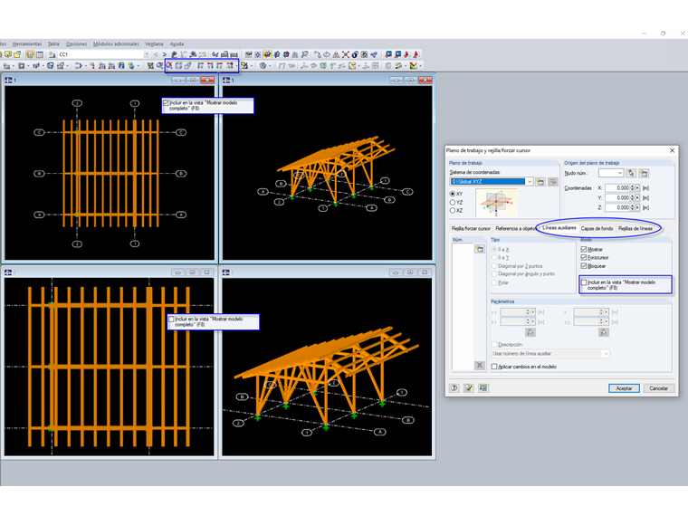 Ver sin considerar los objetos guía