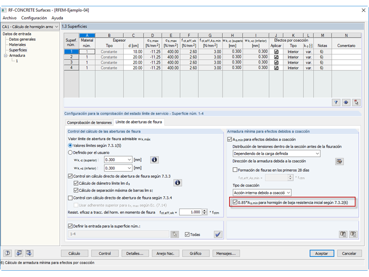 Reducción de la armadura mínima para un hormigón de fraguado lento