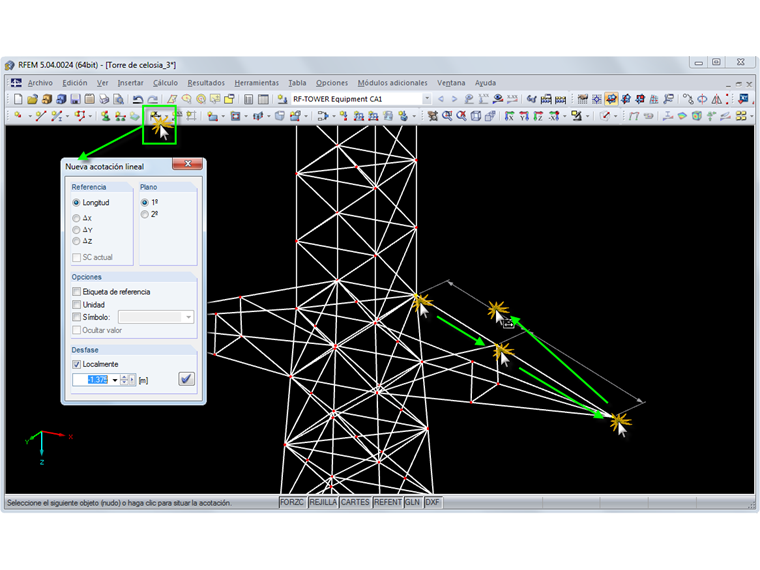 Dimensionamiento de la cadena sesgada