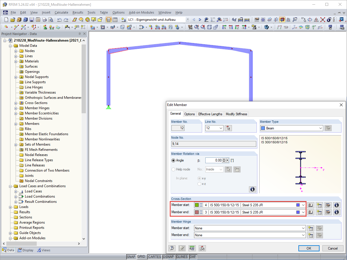 Forma cónica con secciones IS