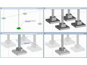 Visualización de las dimensiones de la cimentación