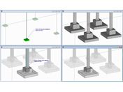 Visualización de las dimensiones de la cimentación