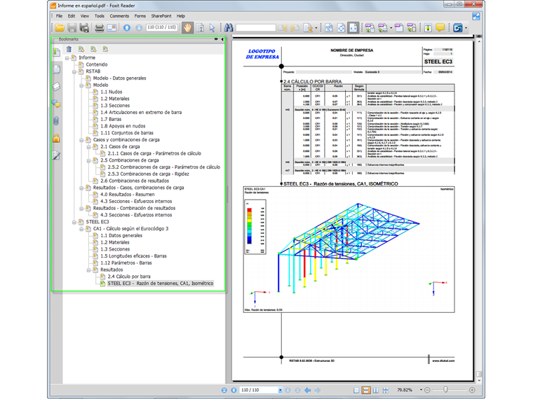 Exportación en PDF del informe