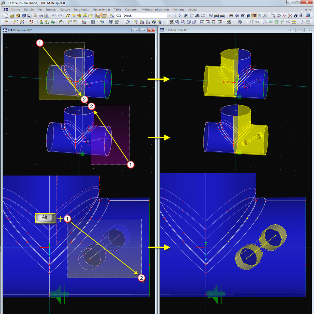 Selección de izquierda a derecha
