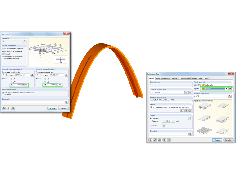 Modelado de vigas de cuelgue en estructuras de madera contralaminada con nervios