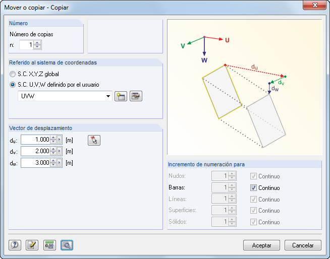 Mover y copiar en sistemas de coordenadas definidos por el usuario en RFEM 5 y RSTAB 8