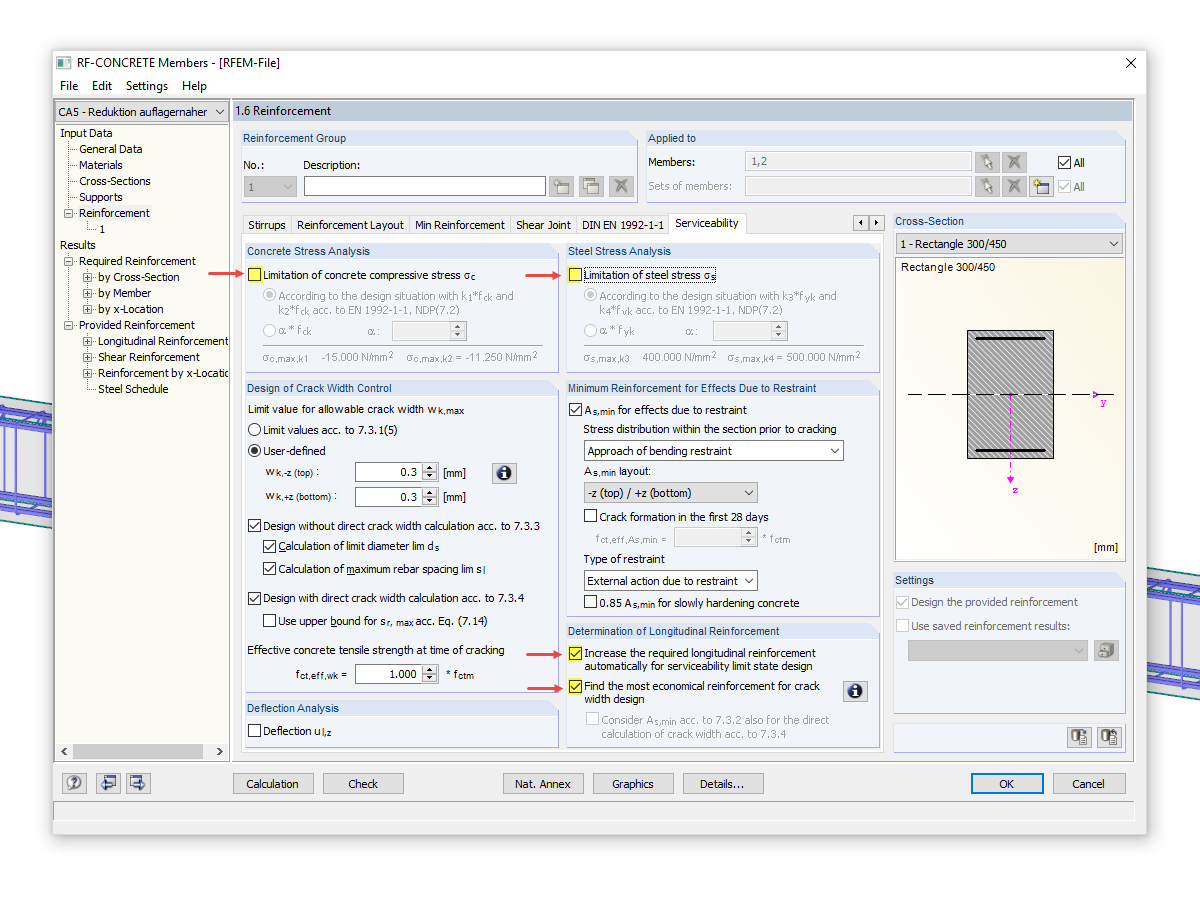 Configuración para la disposición de la armadura longitudinal