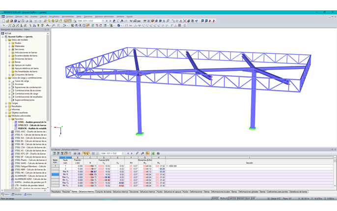 Modell der Überdachung in RSTAB