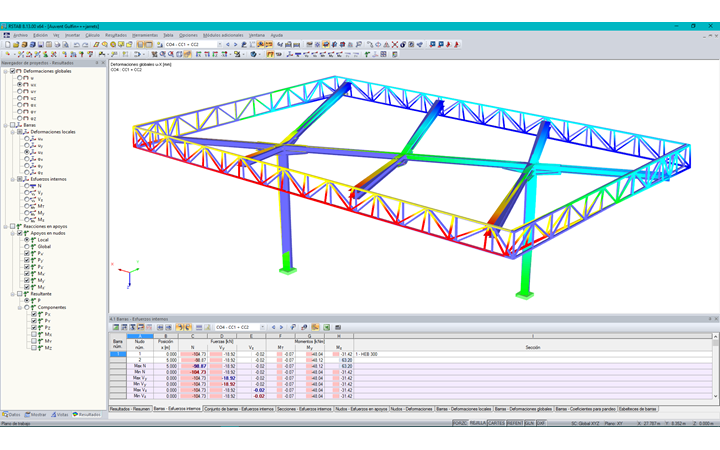 Verformungen der Überdachung in RSTAB