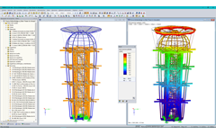 Modelo de estructura de torre de éster en el programa RFEM