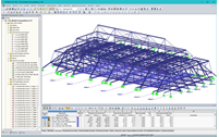 Modelo 3D de la estructura del techo del escenario en RSTAB (© KREBS + KIEFER)